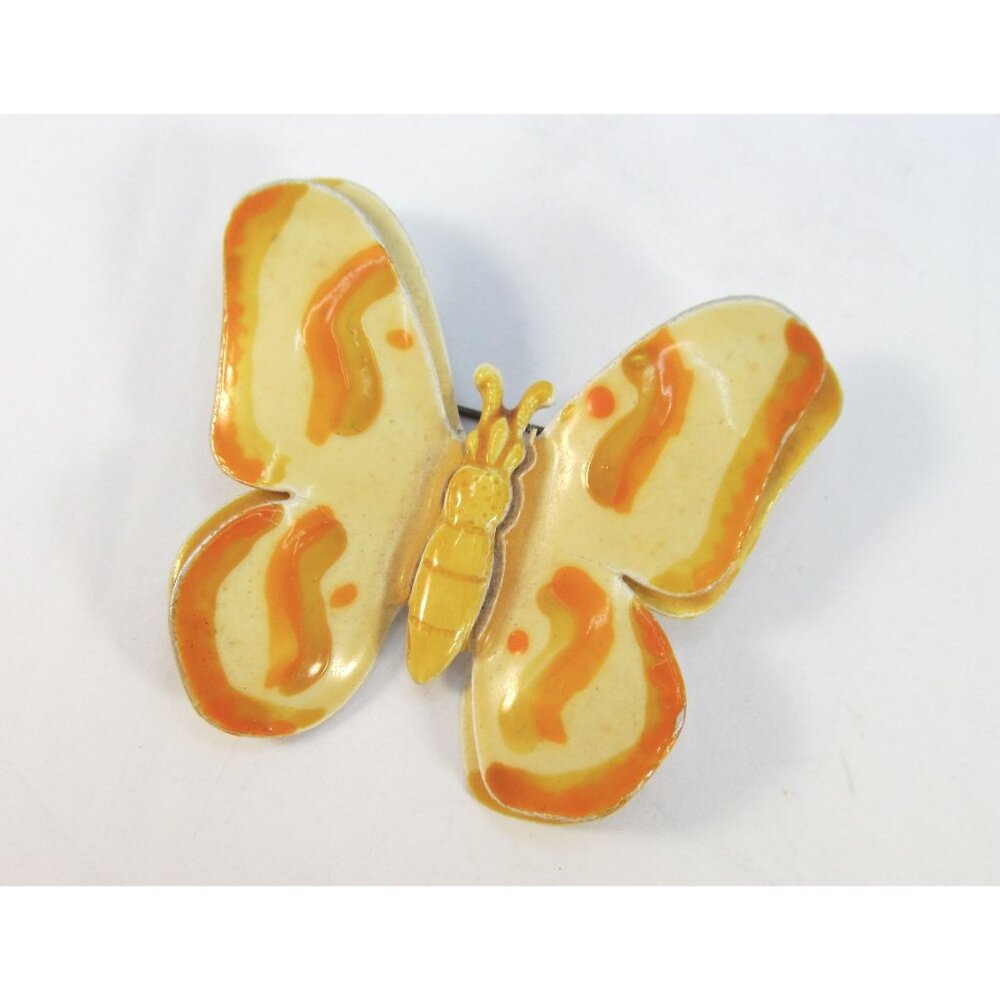 Vintage 2 Dimensional Enamel Butterfly Brooch Made in W Germany